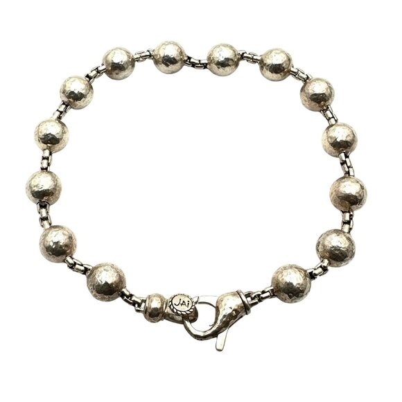 John Hardy JAI Sterling Silver Bead Bracelet 8 Inch 15 Grams - Picture 1 of 3